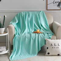南极人（Nanjiren）A类针织全棉毛巾被纯棉空调被夏季毛毯盖毯办公室午睡毯儿童毯 天蓝【A类全棉 亲肤透气】 100x150cm【A类儿童毯】