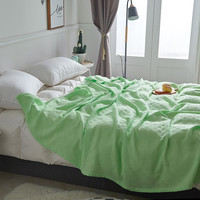 南极人（Nanjiren）A类针织全棉毛巾被纯棉空调被夏季毛毯盖毯办公室午睡毯儿童毯 绿色【A类全棉 亲肤透气】 150x200cm【A类单人毯】