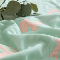 南极人（Nanjiren）A类针织全棉毛巾被纯棉空调被夏季毛毯盖毯办公室午睡毯儿童毯 动物园【全棉六层 亲肤透气】 200x230cm【A类双人毯】