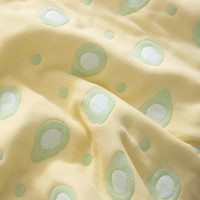 南极人(Nanjiren)A类针织全棉毛巾被纯棉空调被夏季毛毯盖毯办公室午睡毯儿童毯 煎蛋绿【全棉六层 亲肤透气】 150x200cm【A类单人毯】