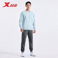 XTEP特步男子运动卫衣时尚百搭户外运动套头卫衣潮流 冰川蓝 2XL