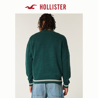 HOLLISTER25春美式嵌花运动图案圆领针织毛衣男装KI320-5016 绿色 M (180/100A)