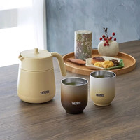 膳魔师（THERMOS）膳魔师真空保温茶壶茶滤泡茶高颜值轻量便捷办公居家带把手 JDT-240-(BE)-黄色 240ml