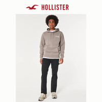 HOLLISTER春秋抓绒美式图案印花连帽卫衣男装女装KI322-3191 灰褐色 S (175/92A)