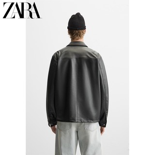 ZARA 2025特惠精选 男装 宽松仿皮翻领夹克皮衣外套 8281401