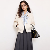 自巧小个子MIU系老钱风夹克短外套女2025早春藏青色百搭上衣 藏青色 XS （2码）