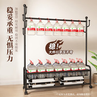 圣诺依琳晾衣架落地卧室挂衣架带筐可移动晾衣杆多功能晒衣收纳架 单80金 单层80金【置物网篮款】带滚轮