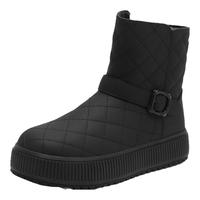 大东雪地靴女鞋2024冬季时尚休闲平底中跟侧拉链圆头加绒保暖 34