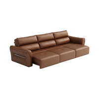  顾家家居 KUKA  智惠系列 90.YG.6319 0靠墙皮艺沙发 三人位三电动 咖啡色 340*159*97cm