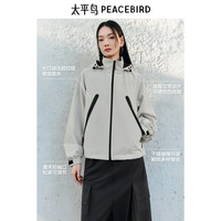 太平鸟女装外套三防户外夹克女春装时尚简约工装风宽松 米色 M
