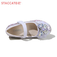 思加图童鞋小女孩爱莎公主鞋春季时尚单鞋女童水晶鞋儿童皮鞋表演演出鞋 O97438紫色 36