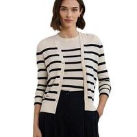 Striped Cotton Blend Cardigan, Regular & Petite