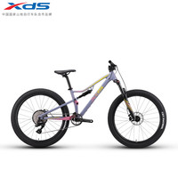 喜德盛2025款山地自行车运动青少年UDH尾勾骑行四连杆单车野马 灰紫/落日红 10速 14.5英寸