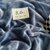 雅鹿牛奶绒毛毯被子冬季加厚双面绒毯子多功能盖毯办公室午睡毯空调毯 蓝灰【双面加厚牛奶绒】 100*120cm【单毛毯】