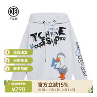 T.C.H TCH轻奢潮牌字母烫钻小鸭帽衫T21112C6067 米色 XXL