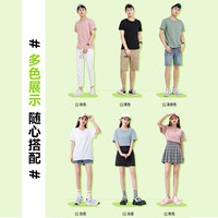 LEP真维斯蓝色男女款纯棉圆领短袖T恤男生半袖体恤打底内搭春上衣 XL 【男款微松纯棉】橄榄绿