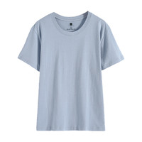 LEP真维斯蓝色男女款纯棉圆领短袖T恤男生半袖体恤打底内搭春上衣 【男款宽松纯棉】棠花黄