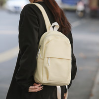 小型双肩包女旅游轻便2024迷你旅行小号背包通勤运动爬山书包 黑色【带菠萝格熊挂件】