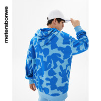 美特斯邦威冬季卫衣萌宠系列后背大印花连帽卫衣男士卫衣 常规 蓝色组【款】 XL 180 100A 180/XL