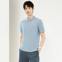 佐丹奴Polo男装黑科技速干针织印花撞色薄短袖POLO 01014385 09 印花-黑色