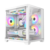 航嘉（Huntkey）S900沙尘暴全景版海景房机箱台式电脑机箱（双面钢化玻璃/左右分区/240水冷/7风扇位/M-ATX主板 ） S900沙尘暴-全视版-白色