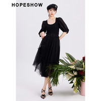 红袖商场同款夏季2023新款女装 宽腰头压褶网纱半身裙 050