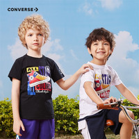 Converse 匡威儿童装男童短袖t恤夏季印花透气套头纯棉上衣大童T恤 正黑色 130 /64 【身高116-122cm】 130/64（7）