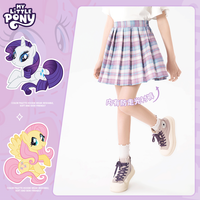 小马宝莉百褶裙女童裙子2025新款爆款夏装女孩学院风超短裙半身裙 学院风百褶裙【自带内衬】紫 140