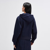 GAP女装2024春秋LOGO法式圈织软卫衣洋气美式连帽外套402167 海军蓝 175/92A(XL)亚洲尺码