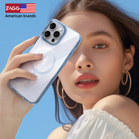 ZAGG苹果16pro晶透防摔手机壳适用iphone15promaxMagSafe磁吸充电简约清新高级感外壳 晶透防摔绿