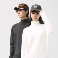 GENIOLAMODE白色高领毛衣男加绒加厚冬慵懒风针织打底衫 【常规圆领】黑色(老实胶带胸标) 3XL