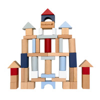 EverEarth 宝宝积木大颗粒拼搭婴儿木质玩具 32569（lifestyle设计师50粒桶装积木）