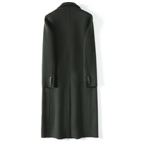 秋冬时尚双面羊绒大衣男长款100%羊毛双排扣过膝毛呢风衣外套加厚 L