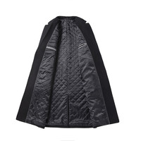 啄木鸟男士羊毛外套2024冬季加棉加厚毛呢大衣中长款高端呢子风衣 195/4XL