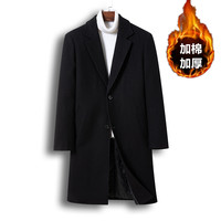 啄木鸟男士羊毛外套2024冬季加棉加厚毛呢大衣中长款高端呢子风衣 170/M