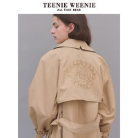 TeenieWeenie小熊奥莱春季英伦风女士风衣外套双排扣小个子韩系 A-卡其色 155/XS