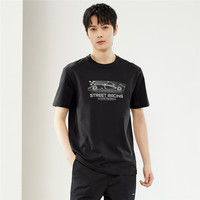 佐丹奴T恤男装纯棉印花圆领针织短袖T恤 90094202 XL 71 皎白