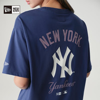 New Era纽亦华2025早春MLB短袖T恤休闲透气圆领NY印花潮 XL 14536484黑色/纽约洋基队
