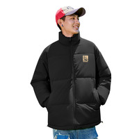 班尼路男士棉服冬季国潮熊猫印花休闲棉袄男式时尚帅气冬装外套C 灰绿#MB金熊猫 XL