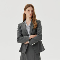 【零染】PRICH职场简约干练通勤西装春秋收腰西服套装女 15灰色西装 170