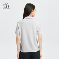 可隆 KOLON SPORT户外运动短袖T恤春夏女子打底吸湿排汗弹力POLO衫 米白CR XL