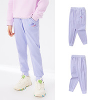 巴拉巴拉童装女童裤子儿童春装中大童休闲长裤甜美束脚裤 风信紫-束口防风-70607