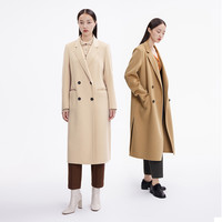【播奥莱】播冬季羊毛宽松休闲H型修身显瘦长款大衣女BDP4AD0640 O50驼色 L