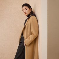 【播奥莱】播冬季羊毛宽松休闲H型修身显瘦长款大衣女BDP4AD0640 W60浅云色 S