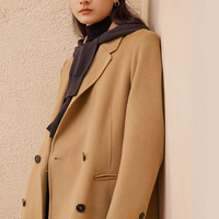 【播奥莱】播冬季羊毛宽松休闲H型修身显瘦长款大衣女BDP4AD0640 W60浅云色 XL