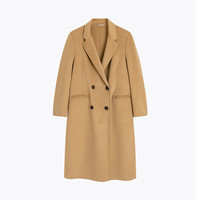 【播奥莱】播冬季羊毛宽松休闲H型修身显瘦长款大衣女BDP4AD0640 W60浅云色 L