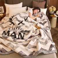 南极人毛毯 双层加厚6.6斤拉舍尔毯子 双人秋冬毯盖 200*230cm 鹿角【亲肤裸睡 铺盖两用】