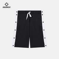 准者2025篮球运动跑步比赛训练便拆针织休闲宽松五分排扣裤男 巧克力色 M