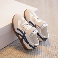 笛莎儿童透气小白鞋2025春季运动鞋软底女童休闲鞋男孩魔术贴 白灰 36码