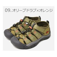 KEEN儿童运动凉鞋防滑包头魔术贴溯溪鞋KEN0-1018804 09.オリーブドラブ×オレンジ